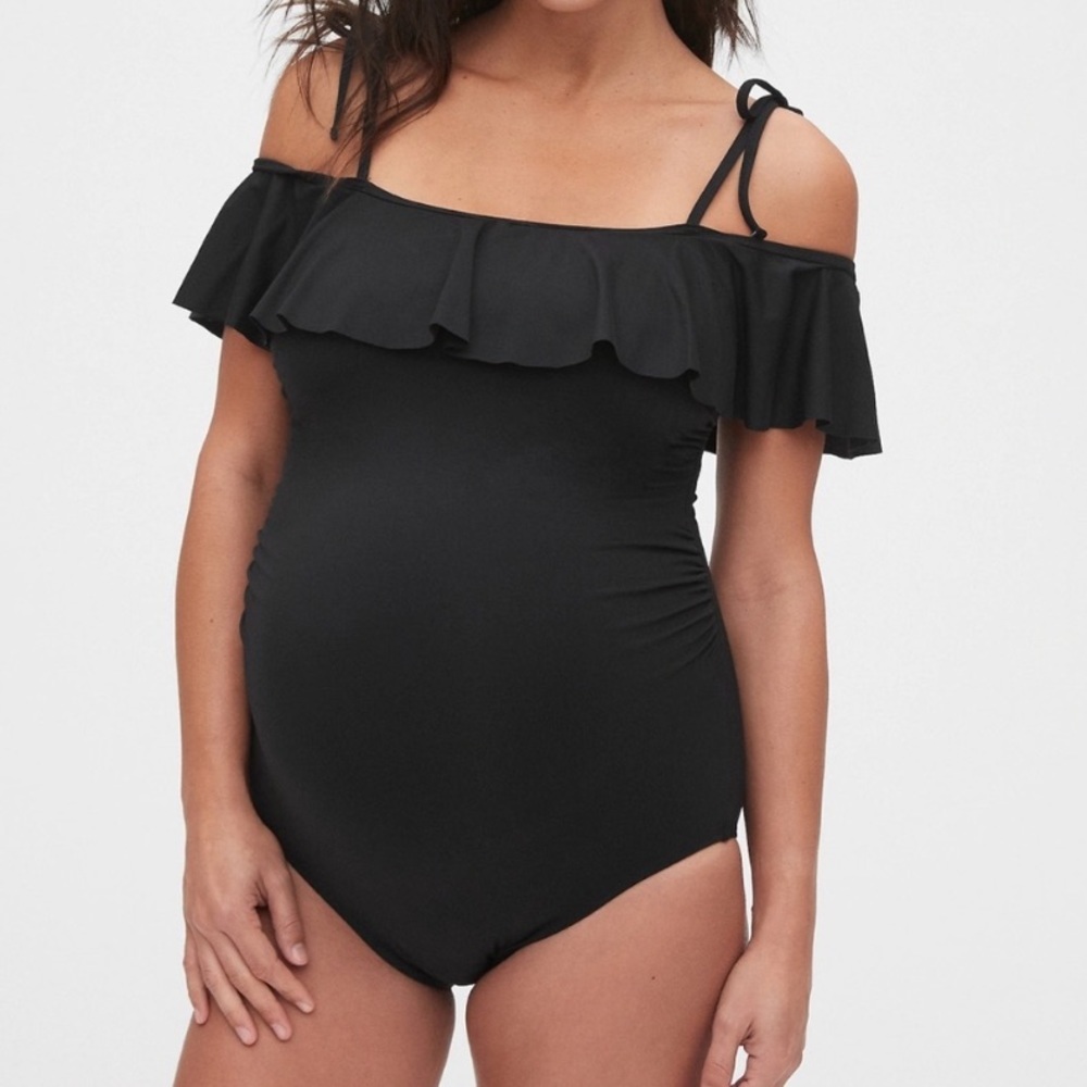 Gap Maternity Ruffle Off Shoulder One Piece